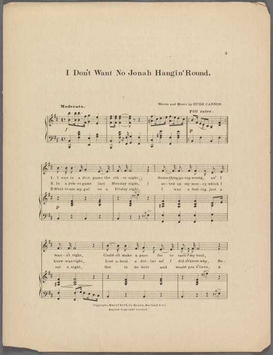 I don't want no Jonah hangin' round