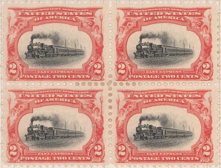 2c Empire State Express block of four
