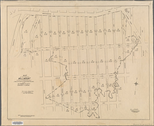 Map of that portion of Willmount (estate of Wm. Watson Dec'd) lying southerly of Westchester Ave. In the 24th Ward, N.Y. City, Borough of the Bronx.