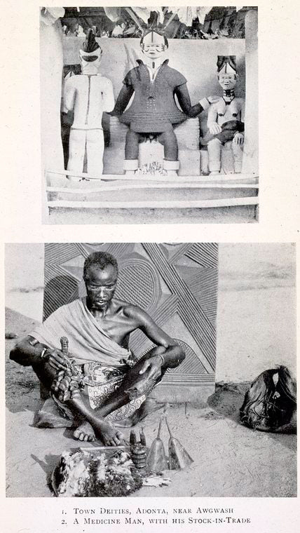 Town dieties, Adonta, near Awgwash ; A medicine man, with stock-in-trade.