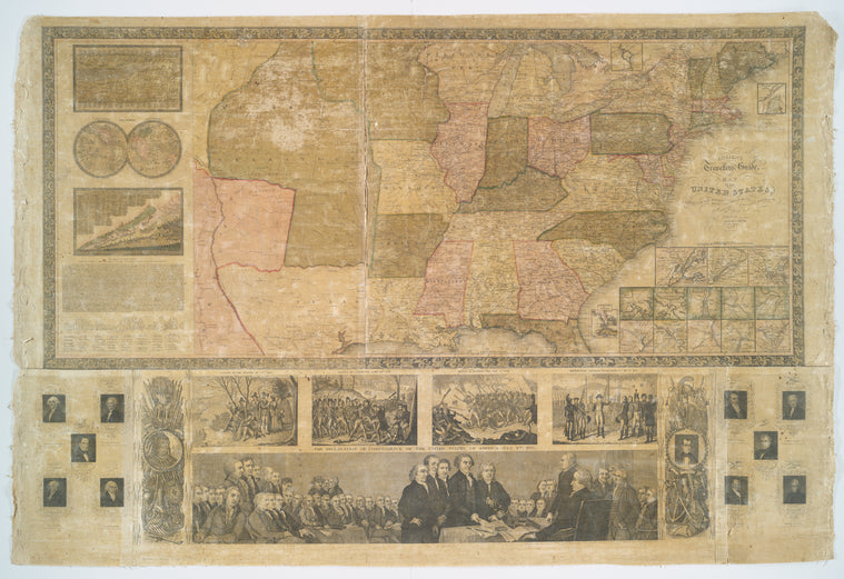 Ensign's Travellers' guide and map of the United States : containing the roads, distances, steam boat and canal routes &c.