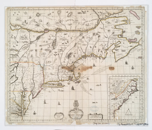 A map of ye English Empire in ye continent of America : viz Virginia, Maryland, Carolina, New York, New Iarsey, New England, Pennsilvania