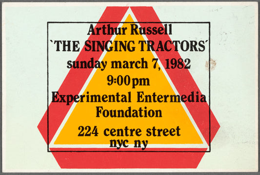 Arthur Russell, "The Singing Tractors," Experimental Entermedia Foundation