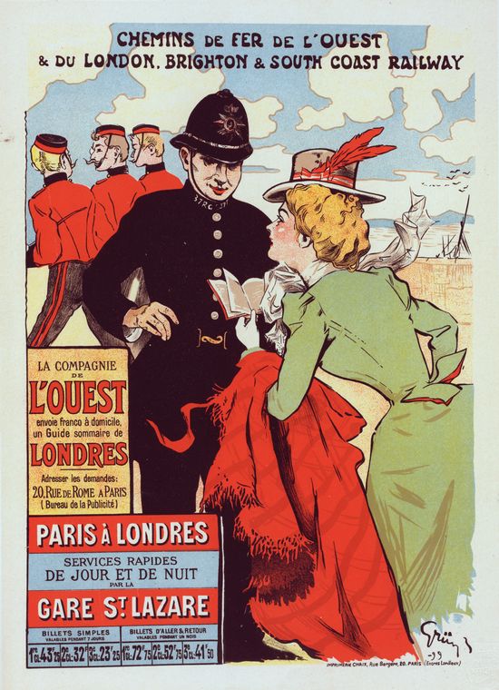 Affiche pour la Cie de l'Ouest : "Paris-Londres".