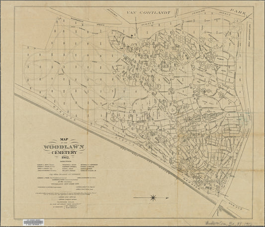 Map of the Woodlawn Cemetery.