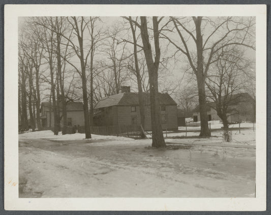House. Shaped like an "L." North side North Country Road at Millers Place. Coram, Brookhaven