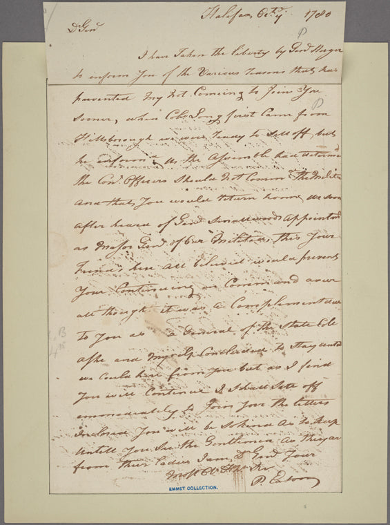 Letter to Gen. Jethro Sumner, near the Yadkin
