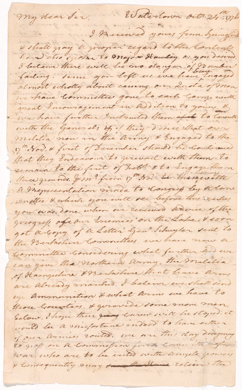 Letter from James Warren