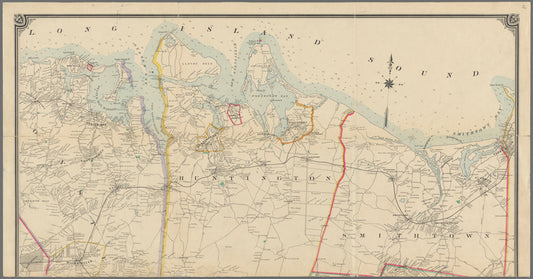 Map of Long Island: based upon recent U.S. coast surveys, together with local maps on file, supplemented by careful territorial observations