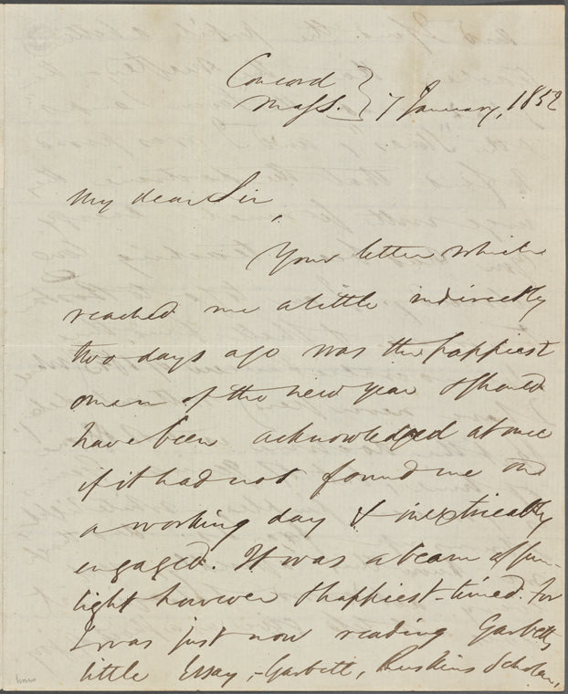 Greenough, Horatio, ALS to. Jan. 7, 1852