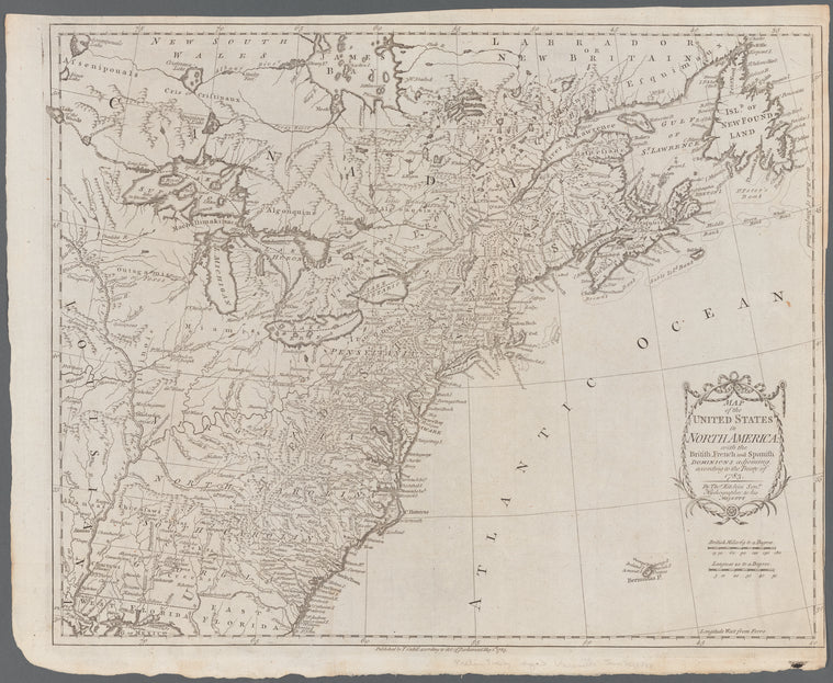 Map of the United States in North America : : with the British, French and Spanish dominions adjoining, according to the Treaty of 1783