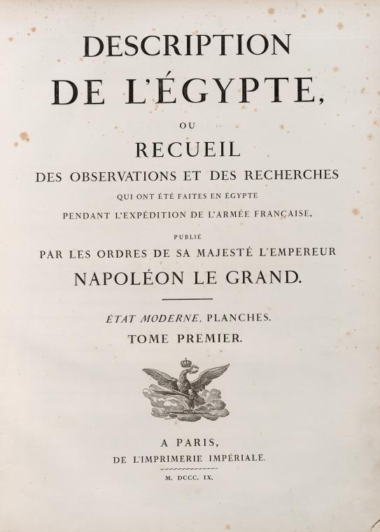Description de l'Égypte, ...  État moderne. Planches. Tome première.