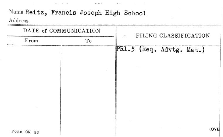 Reitz, Francis Joseph High School