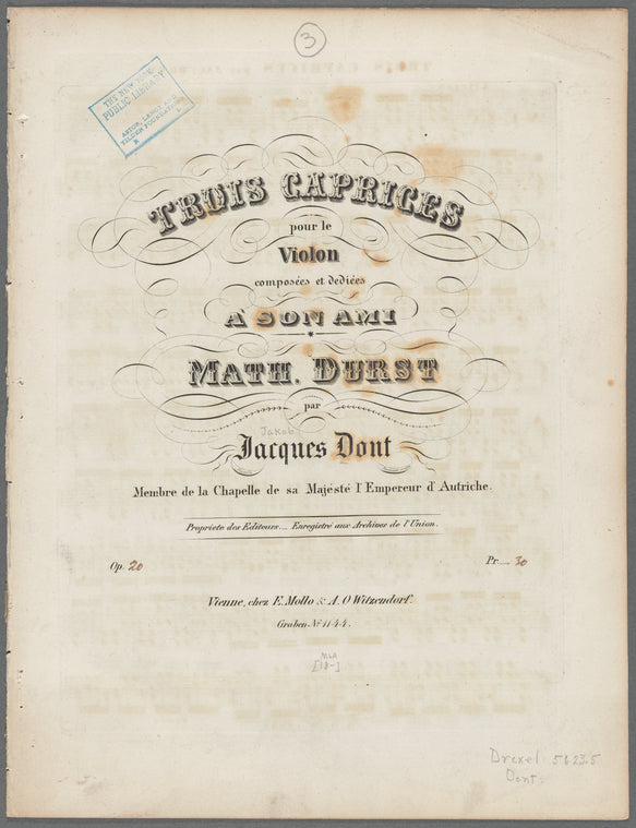Trois caprices pour le violon, op. 20