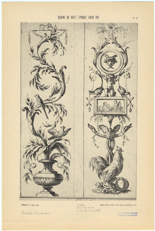 Oeuvre de huet, époque Louis XVI