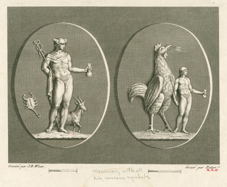 Mercury with his various symbols