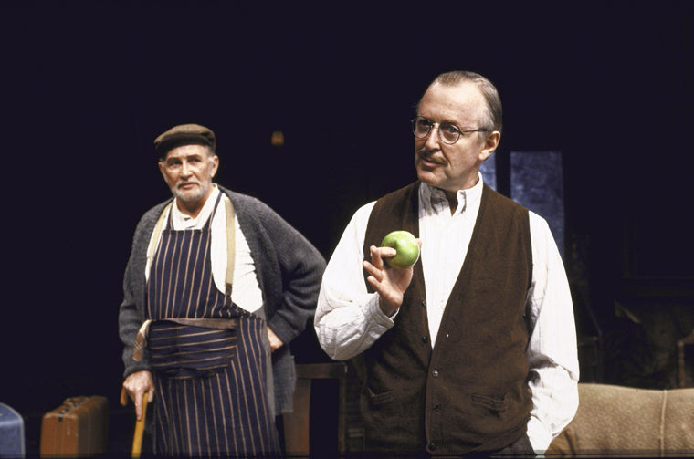 Actors (L-R) Roy Dotrice and John Horton in a scene from the Roundabout Theater Co.'s production of the play "The Homecoming." (New York)