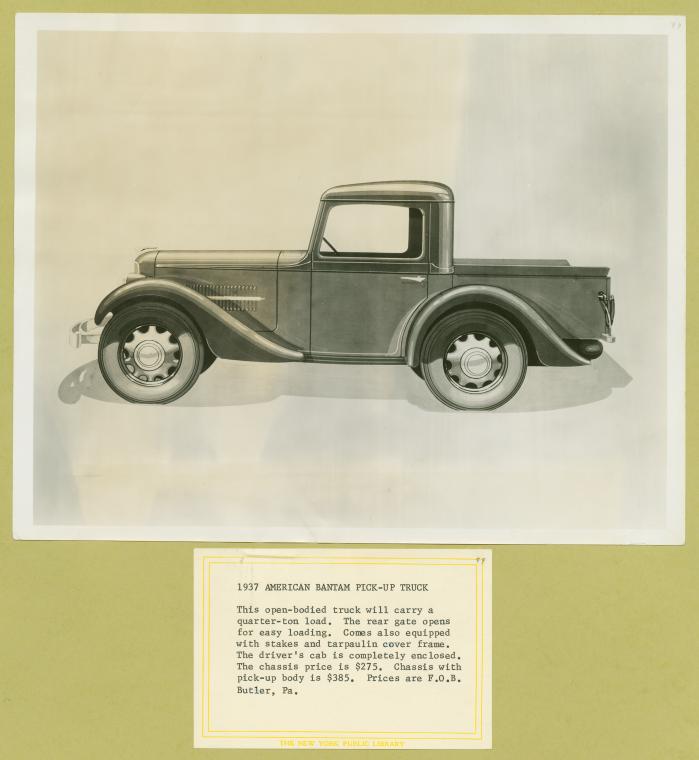 Bantam 1937. American Bantam pick-up truck.