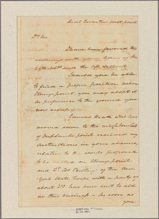 Letter to Gen. [William] Woodford