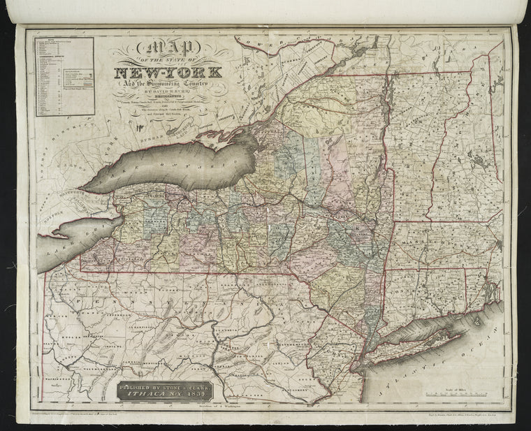 Map of the state of New-York and the surrounding country