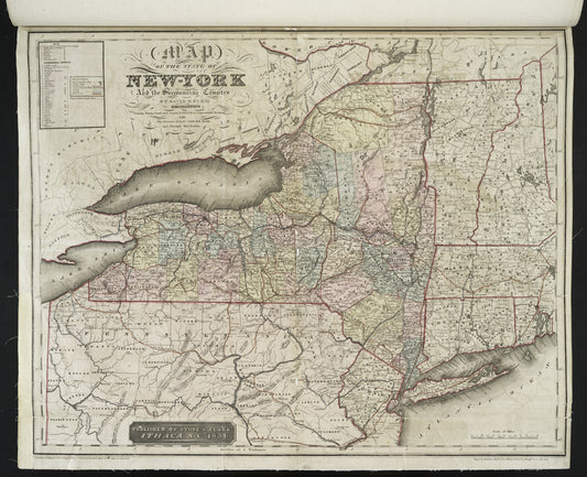 Map of the state of New-York and the surrounding country