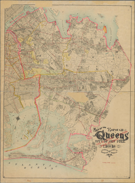 Map of the Borough of Queens, City of New York.