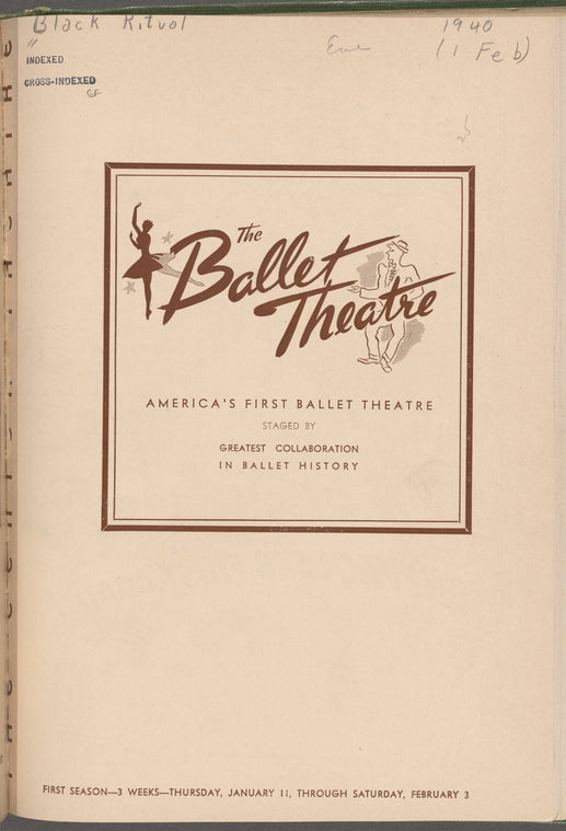 Program for Black Ritual (Obeah), The Center Theatre