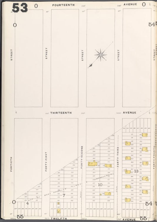 Brooklyn Vol. A Plate No. 53 [Map bounded by 40th St., 14th Ave., 44th St., 12th Ave.]