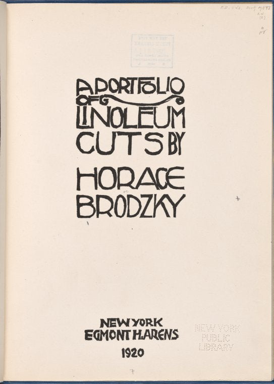 A portfolio of linoleum cuts