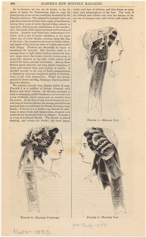 Blonde coiffure ; Muslin cap ; Blonde cap