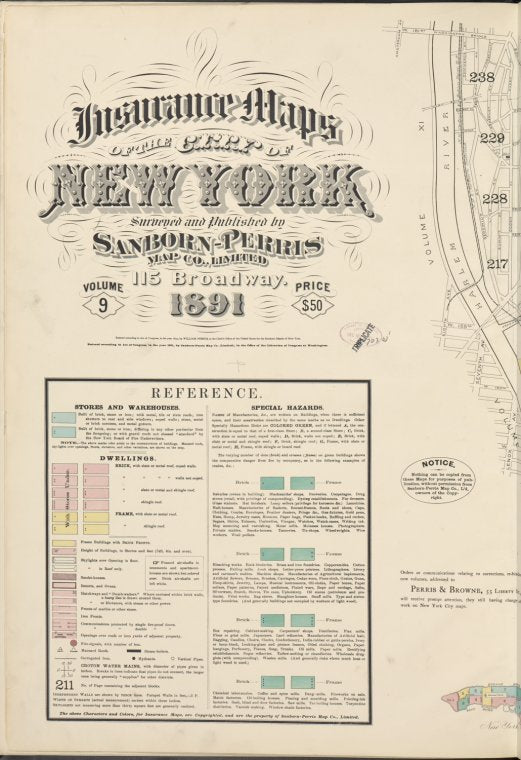 Insurance maps of the City of New York. Surveyed and published by Sanborn-Perris Map Co., Limited, 115 Broadway, 1891. Volume 9.