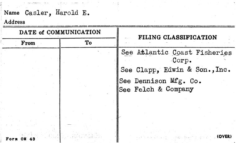 Casler, Harold E.