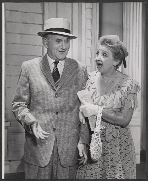 Enid Markey [right] and unidentified in the stage production Only in America