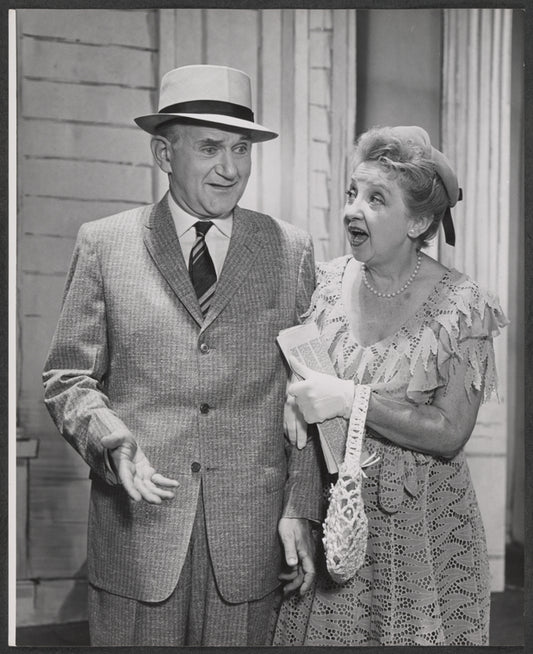 Enid Markey [right] and unidentified in the stage production Only in America