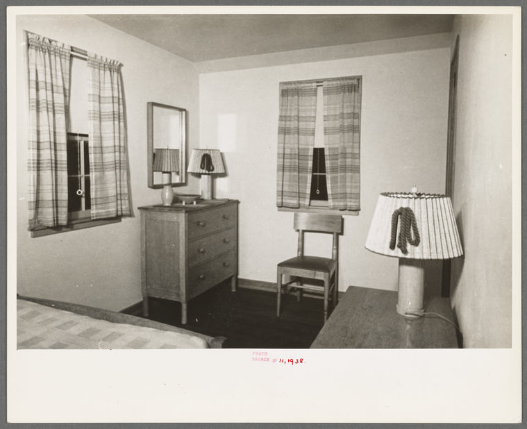 Bedroom in the model house at Greendale, Wisconsin