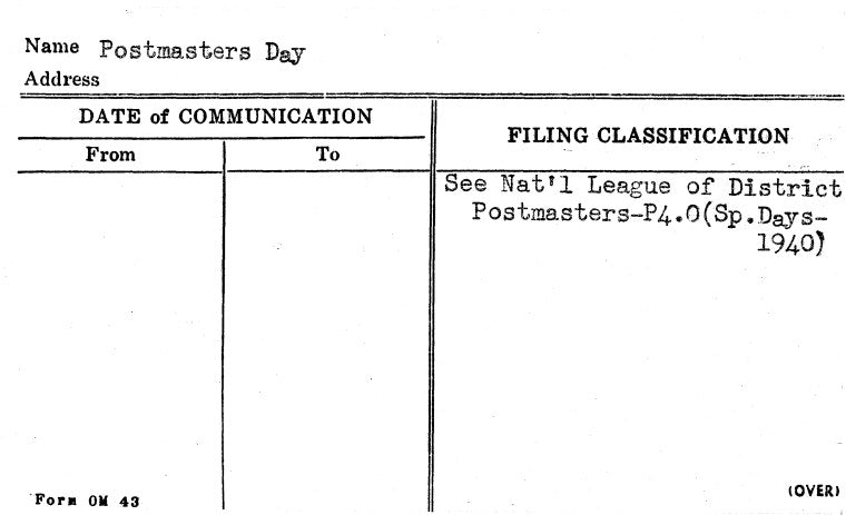 Postmasters Day