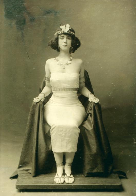 Ruth St. Denis in first costume inspired by Egyptian Deities cigarette poster.