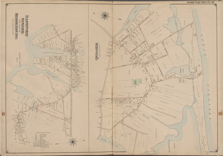 Suffolk County, V. 1, Double Page Plate No. 20 [Map bounded by East Port Speonk and part of Remsenburg, Quogue]