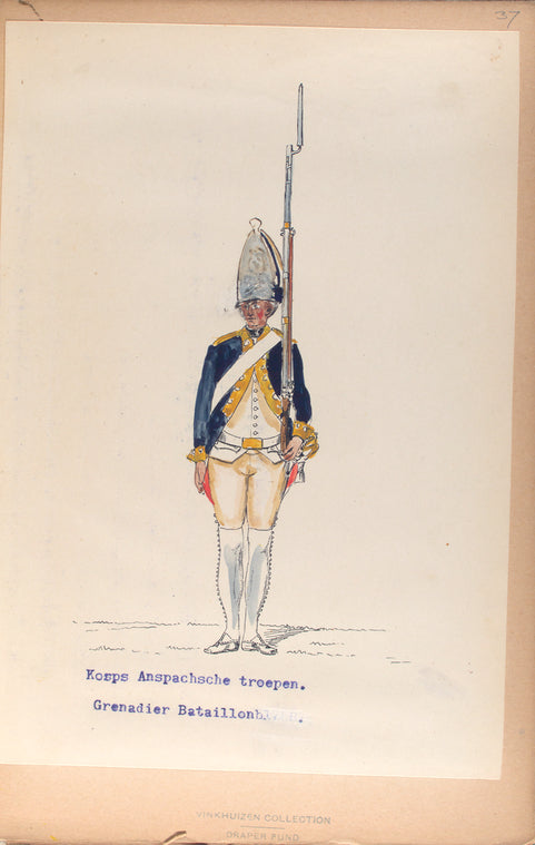 Korps Anspachsche troepen. Grenadier Bataillon