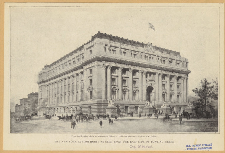 The New York Custom-House as seen from the east side of Bowling Green