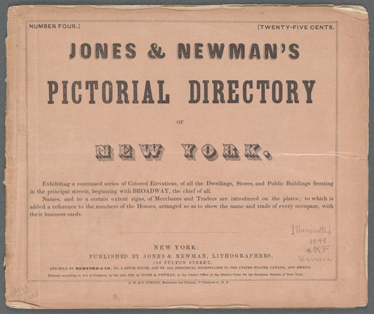 Jones & Newman's Pictorial Directory of New York: From near Warren Street to near Anthony Street