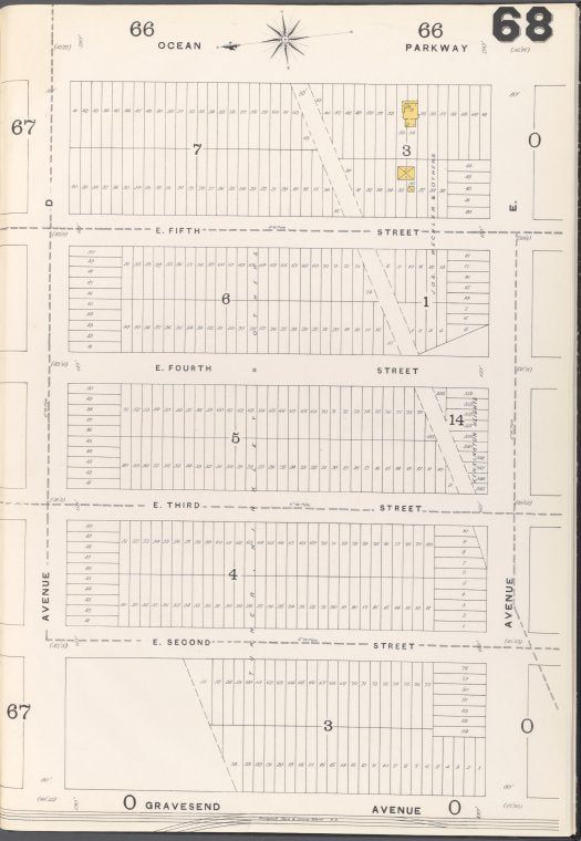 Brooklyn Vol. A Plate No. 68 [Map bounded by Avenue D, Ocean Parkway, Avenue E, Gravesend Ave.]