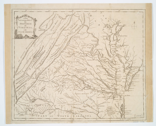 A new and accurate map of the province of Virginia in North America.