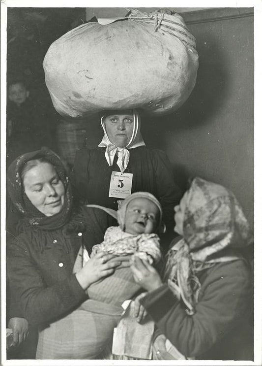 Group of Slavic mothers who have just arrived, Ellis Island, New York