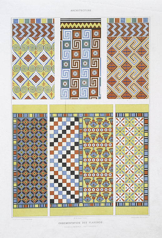Architecture : ornementation des plafonds (Thèbes & Memphis -- XXVIe. dynastie)
