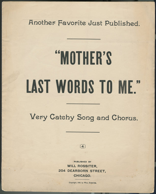 Mother's last words to me