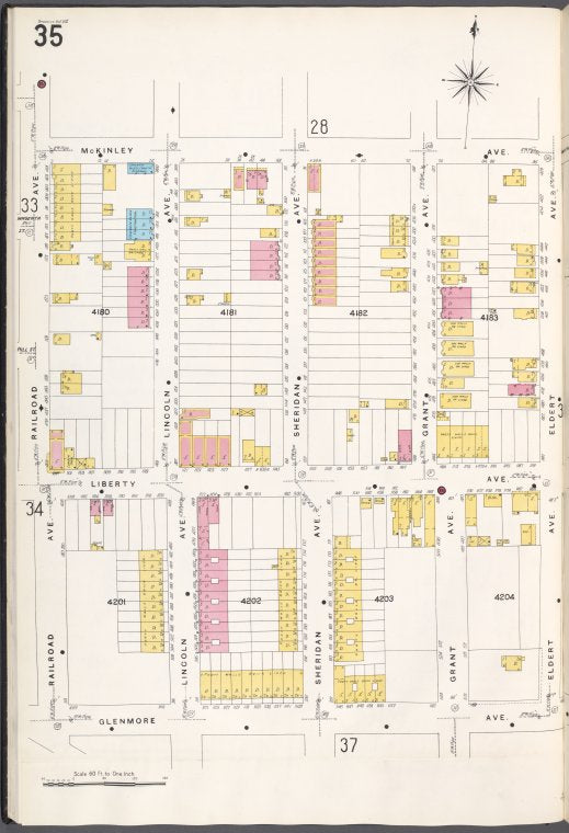 Brooklyn V. 8, Plate No. 35 [Map bounded by McKinley Ave., Eldert Ave., Glenmore Ave., Railroad Ave.]