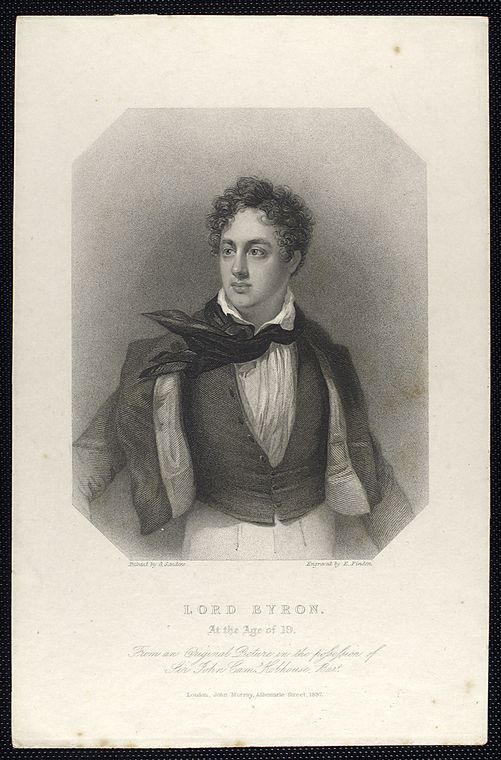 Lord Byron. At the age of 19. (From an original Picture in the possession of Sir John Cam Hobhouse, Bar-t.)