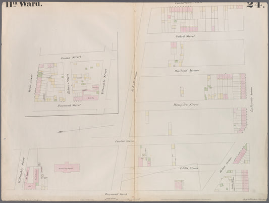Plate 24: Map bounded by Myrtle Avenue, Cumberland Street, Lafayette Avenue, Raymond Street