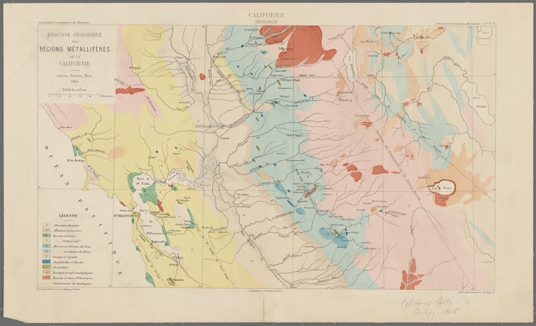 Esquisse geologique des regions metalliferes de la Californie Janvier, Fevrier, Mars 1865